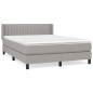 vidaXL Boxspringbett mit Matratze Hellgrau 140x200 cm Stoff vidaXL Boxspringbett mit Matratze Hellgrau 140x200 cm Stoff