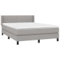 vidaXL Boxspringbett mit Matratze Hellgrau 140x200 cm Stoff vidaXL Boxspringbett mit Matratze Hellgrau 140x200 cm Stoff