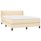 vidaXL Boxspringbett mit Matratze Creme 140x200 cm Stoff vidaXL Boxspringbett mit Matratze Creme 140x200 cm Stoff