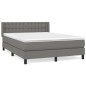vidaXL Boxspringbett mit Matratze Dunkelgrau 140x190 cm Stoff vidaXL Boxspringbett mit Matratze Dunkelgrau 140x190 cm Stoff