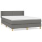 vidaXL Boxspringbett mit Matratze Dunkelgrau 140x200 cm Stoff vidaXL Boxspringbett mit Matratze Dunkelgrau 140x200 cm Stoff