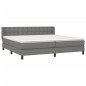 vidaXL Boxspringbett mit Matratze Dunkelgrau 200x200 cm Stoff vidaXL Boxspringbett mit Matratze Dunkelgrau 200x200 cm Stoff