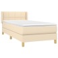 vidaXL Boxspringbett mit Matratze Creme 90x200 cm Stoff vidaXL Boxspringbett mit Matratze Creme 90x200 cm Stoff