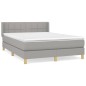 vidaXL Boxspringbett mit Matratze Hellgrau 140x200 cm Stoff vidaXL Boxspringbett mit Matratze Hellgrau 140x200 cm Stoff