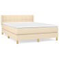 vidaXL Boxspringbett mit Matratze Creme 140x200 cm Stoff vidaXL Boxspringbett mit Matratze Creme 140x200 cm Stoff