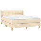 vidaXL Boxspringbett mit Matratze Creme 140x200 cm Stoff vidaXL Boxspringbett mit Matratze Creme 140x200 cm Stoff