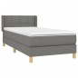 vidaXL Boxspringbett mit Matratze Dunkelgrau 100x200 cm Stoff vidaXL Boxspringbett mit Matratze Dunkelgrau 100x200 cm Stoff