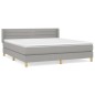 vidaXL Boxspringbett mit Matratze Hellgrau 180x200 cm Stoff vidaXL Boxspringbett mit Matratze Hellgrau 180x200 cm Stoff