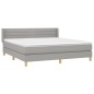 vidaXL Boxspringbett mit Matratze Hellgrau 180x200 cm Stoff vidaXL Boxspringbett mit Matratze Hellgrau 180x200 cm Stoff