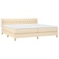 vidaXL Boxspringbett mit Matratze Creme 200x200 cm Stoff vidaXL Boxspringbett mit Matratze Creme 200x200 cm Stoff