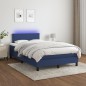 vidaXL Boxspringbett mit Matratze & LED Blau 120x200 cm Stoff vidaXL Boxspringbett mit Matratze & LED Blau 120x200 cm Stoff