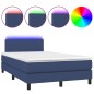 vidaXL Boxspringbett mit Matratze & LED Blau 120x200 cm Stoff vidaXL Boxspringbett mit Matratze & LED Blau 120x200 cm Stoff