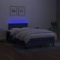 vidaXL Boxspringbett mit Matratze & LED Blau 120x200 cm Stoff vidaXL Boxspringbett mit Matratze & LED Blau 120x200 cm Stoff