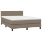 vidaXL Boxspringbett mit Matratze & LED Taupe 140x190 cm Stoff vidaXL Boxspringbett mit Matratze & LED Taupe 140x190 cm Stoff