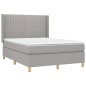 vidaXL Boxspringbett mit Matratze Hellgrau 140x200 cm Stoff vidaXL Boxspringbett mit Matratze Hellgrau 140x200 cm Stoff