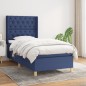 vidaXL Boxspringbett mit Matratze Blau 80x200 cm Stoff vidaXL Boxspringbett mit Matratze Blau 80x200 cm Stoff