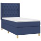 vidaXL Boxspringbett mit Matratze Blau 80x200 cm Stoff vidaXL Boxspringbett mit Matratze Blau 80x200 cm Stoff