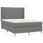 vidaXL Boxspringbett mit Matratze Dunkelgrau 140x200 cm Stoff vidaXL Boxspringbett mit Matratze Dunkelgrau 140x200 cm Stoff