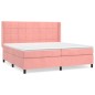 vidaXL Boxspringbett mit Matratze Rosa 200x200 cm Samt vidaXL Boxspringbett mit Matratze Rosa 200x200 cm Samt
