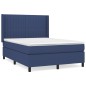 vidaXL Boxspringbett mit Matratze Blau 140x200 cm Stoff vidaXL Boxspringbett mit Matratze Blau 140x200 cm Stoff