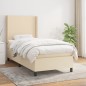 vidaXL Boxspringbett mit Matratze Creme 100x200 cm Stoff vidaXL Boxspringbett mit Matratze Creme 100x200 cm Stoff