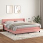 vidaXL Boxspringbett mit Matratze Rosa 180x200 cm Samt vidaXL Boxspringbett mit Matratze Rosa 180x200 cm Samt