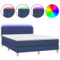 vidaXL Boxspringbett mit Matratze & LED Blau 140x190 cm Stoff vidaXL Boxspringbett mit Matratze & LED Blau 140x190 cm Stoff