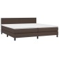 vidaXL Boxspringbett mit Matratze & LED Braun 200x200 cm Kunstleder vidaXL Boxspringbett mit Matratze & LED Braun 200x200 cm Kunstleder