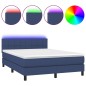 vidaXL Boxspringbett mit Matratze & LED Blau 140x190 cm Stoff vidaXL Boxspringbett mit Matratze & LED Blau 140x190 cm Stoff