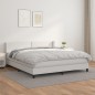 vidaXL Boxspringbett mit Matratze Weiß 180x200 cm Kunstleder vidaXL Boxspringbett mit Matratze Weiß 180x200 cm Kunstleder