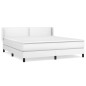 vidaXL Boxspringbett mit Matratze Weiß 180x200 cm Kunstleder vidaXL Boxspringbett mit Matratze Weiß 180x200 cm Kunstleder