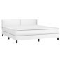vidaXL Boxspringbett mit Matratze Weiß 180x200 cm Kunstleder vidaXL Boxspringbett mit Matratze Weiß 180x200 cm Kunstleder