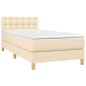 vidaXL Boxspringbett mit Matratze & LED Creme 90x190 cm Stoff vidaXL Boxspringbett mit Matratze & LED Creme 90x190 cm Stoff