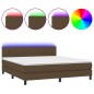 vidaXL Boxspringbett mit Matratze & LED Dunkelbraun 180x200 cm Stoff vidaXL Boxspringbett mit Matratze & LED Dunkelbraun 180x200 cm Stoff