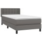 vidaXL Boxspringbett mit Matratze Grau 90x190 cm Kunstleder vidaXL Boxspringbett mit Matratze Grau 90x190 cm Kunstleder