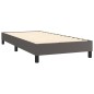 vidaXL Boxspringbett mit Matratze Grau 90x190 cm Kunstleder vidaXL Boxspringbett mit Matratze Grau 90x190 cm Kunstleder