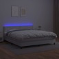 vidaXL Boxspringbett mit Matratze & LED Weiß 160x200 cm Kunstleder vidaXL Boxspringbett mit Matratze & LED Weiß 160x200 cm Kunstleder