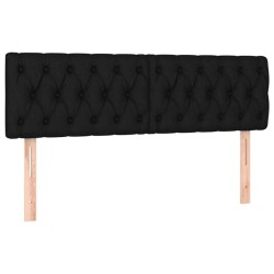 vidaXL Kopfteile 2 Stk. Schwarz 80x7x78/88 cm Stoff