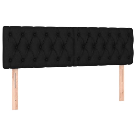 vidaXL Kopfteile 2 Stk. Schwarz 80x7x78/88 cm Stoff