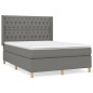 vidaXL Boxspringbett mit Matratze Dunkelgrau 140x200 cm Stoff vidaXL Boxspringbett mit Matratze Dunkelgrau 140x200 cm Stoff