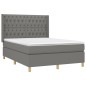 vidaXL Boxspringbett mit Matratze Dunkelgrau 140x200 cm Stoff vidaXL Boxspringbett mit Matratze Dunkelgrau 140x200 cm Stoff