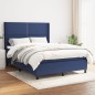 vidaXL Boxspringbett mit Matratze Blau 140x190 cm Stoff vidaXL Boxspringbett mit Matratze Blau 140x190 cm Stoff