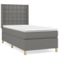 vidaXL Boxspringbett mit Matratze Dunkelgrau 90x190 cm Stoff vidaXL Boxspringbett mit Matratze Dunkelgrau 90x190 cm Stoff