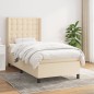 vidaXL Boxspringbett mit Matratze Creme 90x200 cm Stoff vidaXL Boxspringbett mit Matratze Creme 90x200 cm Stoff