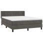 vidaXL Boxspringbett mit Matratze Dunkelgrau 140x190 cm Samt vidaXL Boxspringbett mit Matratze Dunkelgrau 140x190 cm Samt