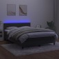 vidaXL Boxspringbett mit Matratze & LED Dunkelgrau 140x200 cm Samt vidaXL Boxspringbett mit Matratze & LED Dunkelgrau 140x200 cm Samt
