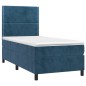 vidaXL Boxspringbett mit Matratze & LED Dunkelblau 90x190 cm Samt vidaXL Boxspringbett mit Matratze & LED Dunkelblau 90x190 cm Samt