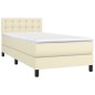vidaXL Boxspringbett mit Matratze & LED Creme 80x200 cm Kunstleder vidaXL Boxspringbett mit Matratze & LED Creme 80x200 cm Kunstleder