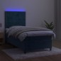 vidaXL Boxspringbett mit Matratze & LED Dunkelblau 90x200 cm Samt vidaXL Boxspringbett mit Matratze & LED Dunkelblau 90x200 cm Samt