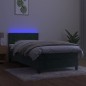 vidaXL Boxspringbett mit Matratze & LED Dunkelgrün 90x190 cm Samt vidaXL Boxspringbett mit Matratze & LED Dunkelgrün 90x190 cm Samt
